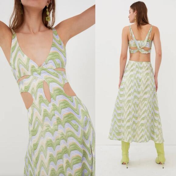 For love and lemons Yori Cut out midi Dress Size XS Boho Retro Festival  Artsy